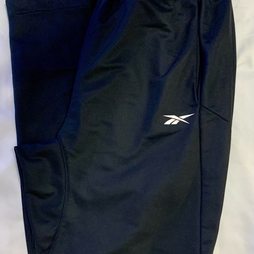 Women’s Reebok Black Athletic Joggers with White Logo Size S